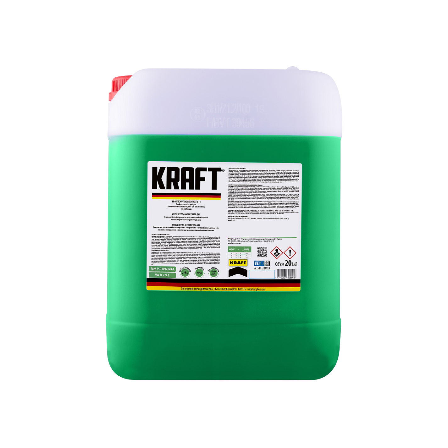 Антифриз готовий -35 °C KRAFT G11 зелений 20 л